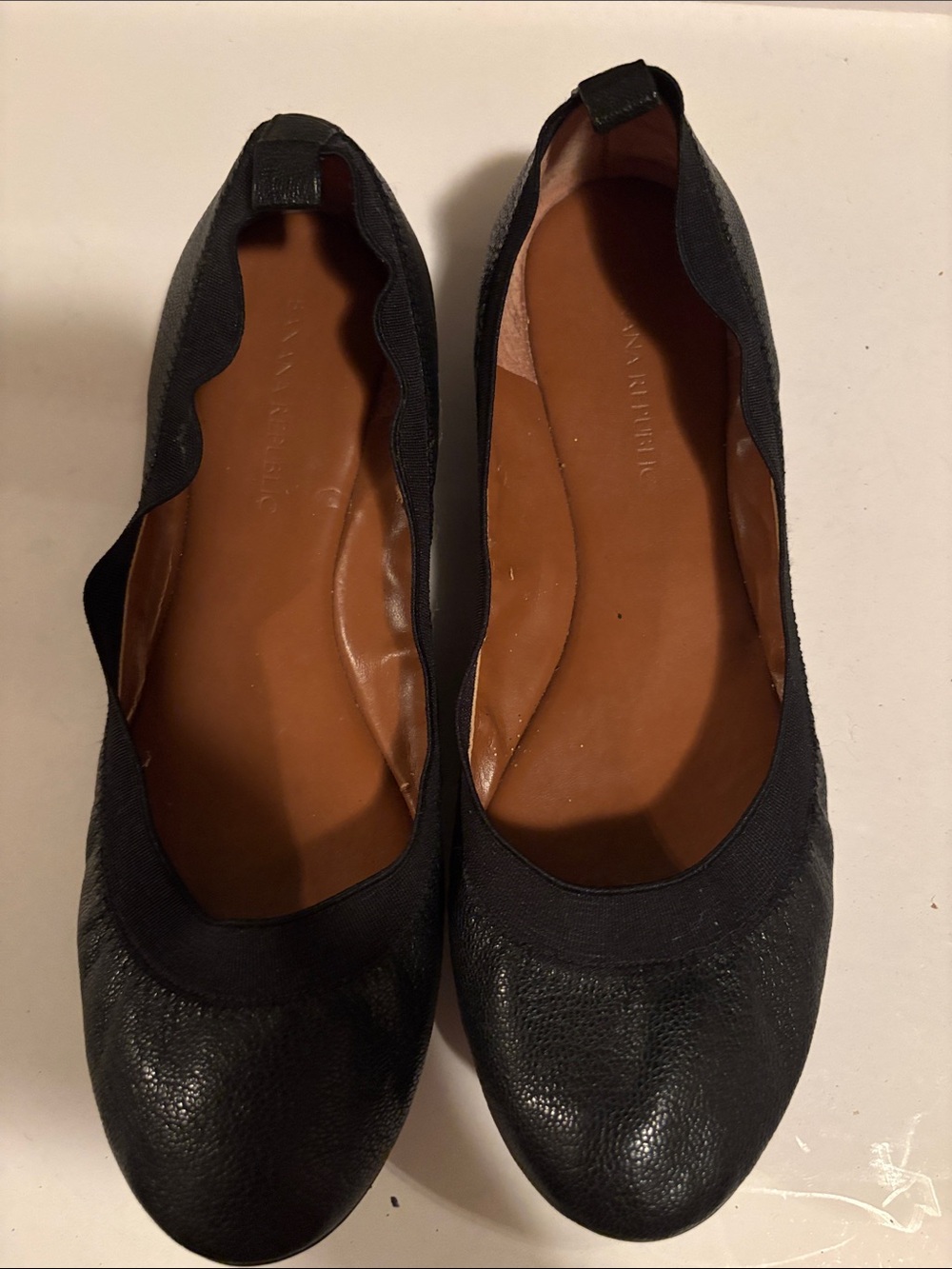 Banana Republic Black Leather Ballet Flats